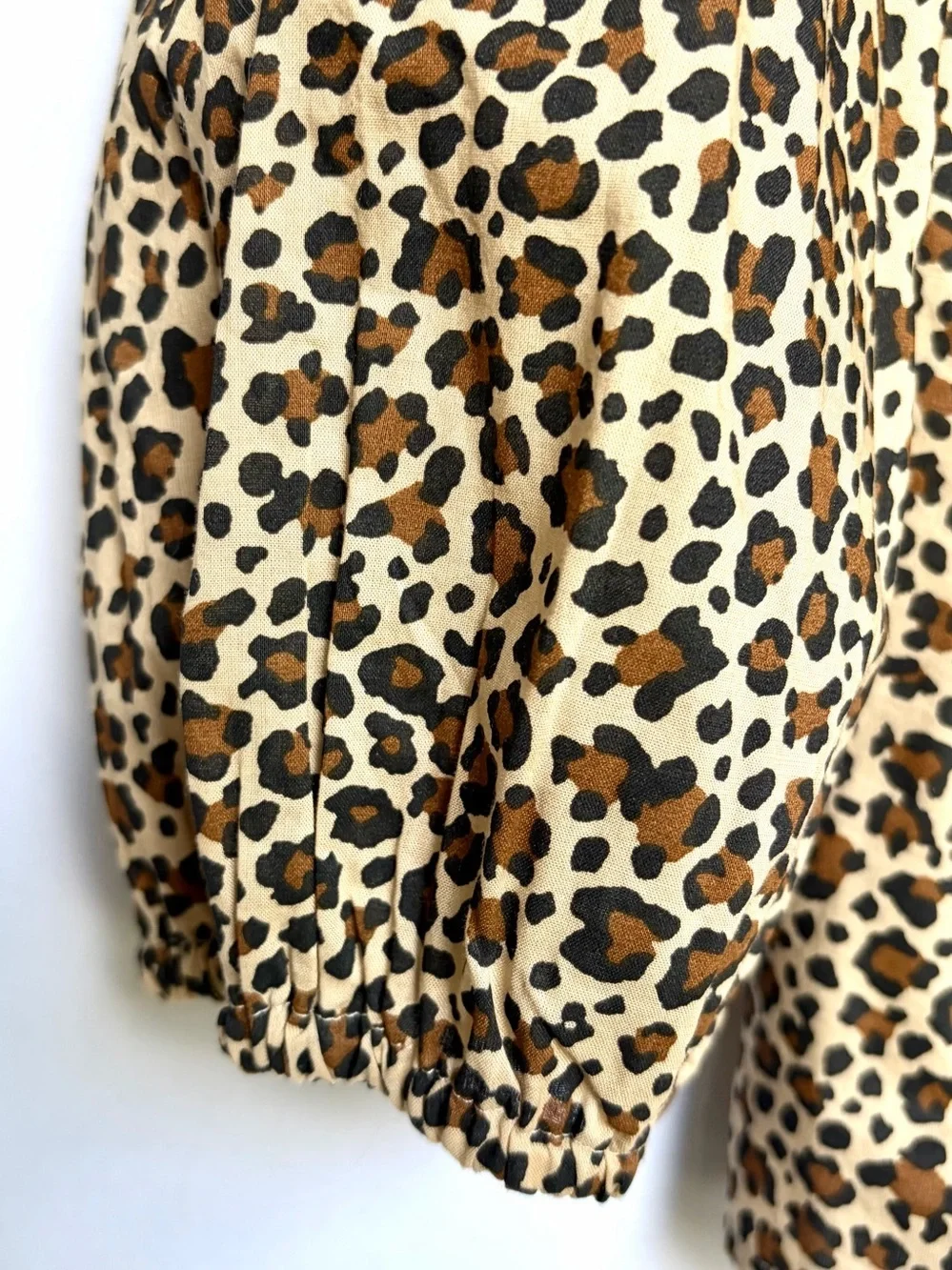 J.Crew Leopard Print Popover Blouse Women 2X Long Sleeve Split Neck SP25 EUC